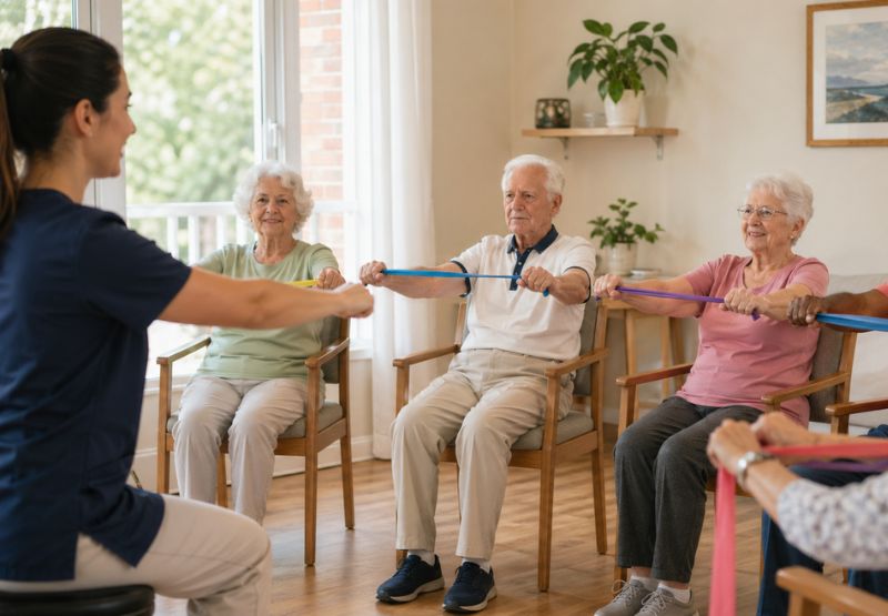 Fisioterapia grupal residencias